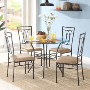Mainstays 5-Piece Glass and Metal Dining Set for $114