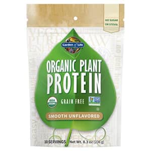 Garden of Life Organic Plant Based Protein Powder - Smooth Unflavored - Vegan, Grain Free & Gluten for $24