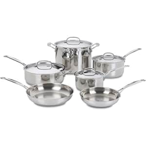 Cuisinart 77-10 Chef's Classic Stainless 10-Piece Cookware Set,Silver for $150