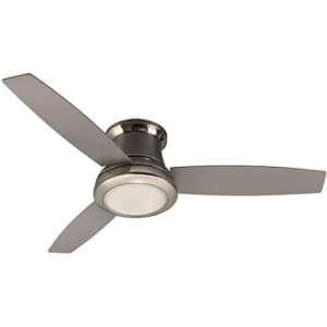 Harbor Breeze Sail Stream 52-in Brushed Nickel Flush Mount Indoor Ceiling Fan with Light Kit and for $139