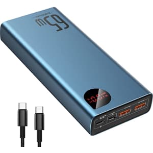Baseus 65W 20000mAh USB-C Power Bank for $60