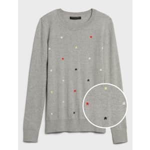 Banana Republic Factory Women's Star Intarsia Crew-Neck Sweater for $15 in cart Banana Republic Factory Women's Star Intarsia Crew-Neck Sweater for $15 in cart
