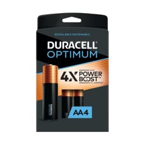 Duracell Optimum AA Alkaline Batteries | Long Lasting 1.5V Double A Battery | Resealable Package for $16