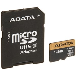 ADATA Premier ONE 128GB SDXC UHS-II U3 Class10 V90 3D NAND 4K 8K Ultra HD 275MB/s Micro SD Card for $183