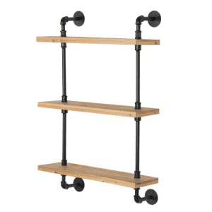StyleWell 36" x 24" 3-Shelf Wood and Metal Pipe Wall-Mount Bookshelf for $65 StyleWell 36" x 24" 3-Shelf Wood and Metal Pipe Wall-Mount Bookshelf for $65