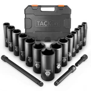 Tacklife 1/2" 17-Piece Deep Impact Socket Set for $40