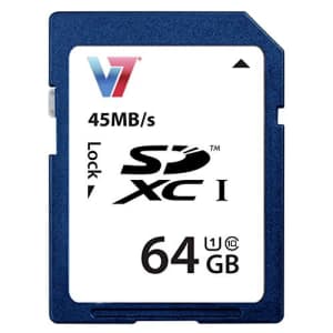 V7 VASDX64GUHS1R-2N SDXC Card 64GB UHS-1 for $24