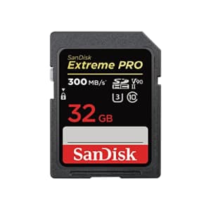 SanDisk Extreme PRO SDSDXDK-032G-GHJIN SD Card, 32 GB, SDHC Class 10, UHS-II V90, Read Up to 300 for $62