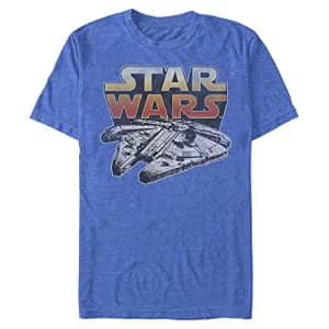 Star Wars Men's The Falcon T-Shirt, Royal Blue Heather, Medium for $11