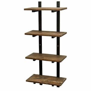 Alaterre Furniture Pomona 48" Tall Metal & Reclaimed Solid Pine Wood Wall Shelf, Brown Industrial for $137