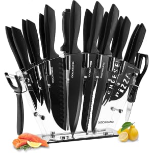 Dockorio 19-Piece Kitchen Knife Set with Block for $29 Dockorio 19-Piece Kitchen Knife Set with Block for $29