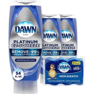 Dawn 18-oz. EZ-Squeeze Platinum Dishwashing Liquid 3-Pack w/ 2 Sponges for $13 via Sub & Save