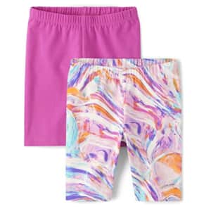 The Children's Place Girls' Bike Shorts 2 Pack, Pink/Pink Multicolor, Medium for $14