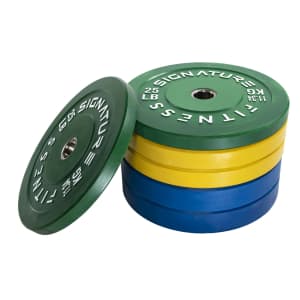 Signature Fitness 2" Olympic Bumper Plate Weight Plate 260-lb. Set for $260