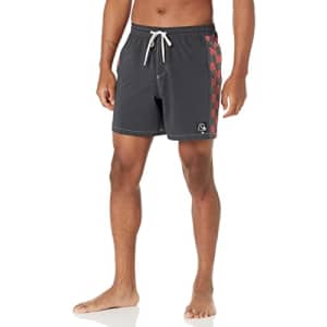 Quiksilver Men's Standard Original Arch 17Nb Elastic Waist Volley Swim Trunk Bathing Suit, Tarmac, for $56