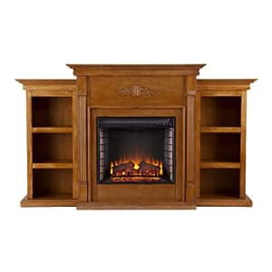 SEI Furniture Tennyson Electric Bookcases Fireplace, Glazed Pine for $795 SEI Furniture Tennyson Electric Bookcases Fireplace, Glazed Pine for $795