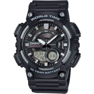 Casio Men's Analog and Digital Quartz Black Watch for $22