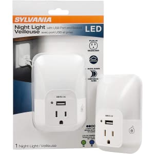 Sylvania LED Night Light with USB Port and Socket for $10