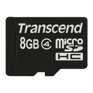 Transcend Information 8 GB Micro SDHC4 (TS8GUSDC4) for $11