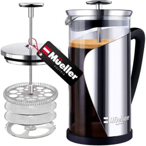 Mueller 34-oz. Glass and Stainless Steel French Press Coffee Maker for $23