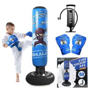 Rorola Kids' Inflatable Punching Bag Set with Gloves for $20