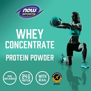 Now Foods NOW Sports Nutrition, Whey Protein Concentrate, 24 G With BCAAs, Unflavored Powder, 5-Pound for $39