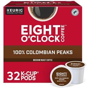 Eight O'Clock Coffee Colombian Peaks Single-Serve Keurig K-Cup Pods, Medium Roast Coffee Pods, 32 for $30