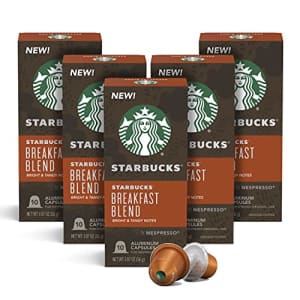 Starbucks by Nespresso Medium Roast Breakfast Blend Coffee (50-count single serve capsules, for $30