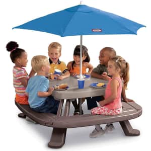 Little Tikes Fold 'n Store Picnic Table with Market Umbrella for $110