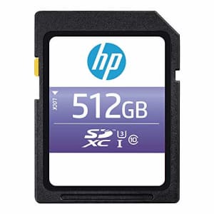 HP 512GB sx330 Class 10 U3 SDXC Flash Memory Card for $42