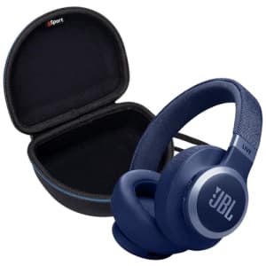 JBL Live 770NC Wireless Over Ear Noise Cancelling Headphone Bundle with gSport EVA Case (Blue) for $150