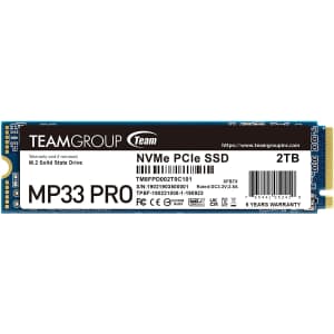 TeamGroup MP33 PRO 2TB NVMe PCIe M.2 Internal SSD for $76