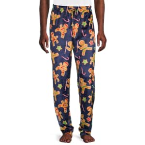 Men's Licensed Holiday Sleep Pants for $7