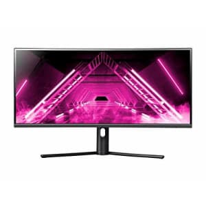 Dark Matter by Monoprice 34in Curved Ultrawide Gaming Monitor - 21:9, 1500R, UWQHD, 3440x1440p, for $391