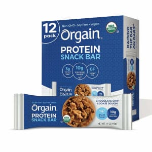 Orgain Organic Plant Based Protein Bar 12-Pack for $18