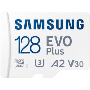 Samsung EVO Plus 128GB Micro SDXC w/ SD Adaptor for $14