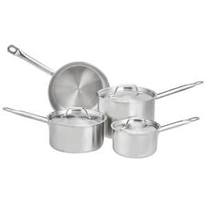 AmazonCommercial 7-Piece Stainless Steel Induction Ready Cookware Set for $82