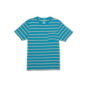 Volcom Men's Regular Ayers Crew Striped Shirt, Ocean Teal, Small for $20