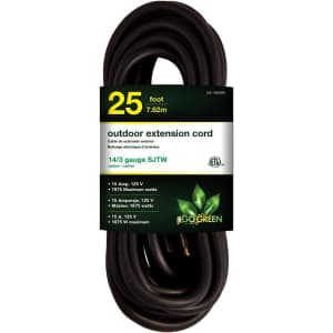 GoGreen Power 25-Foot 14/3 SJTW Outdoor Extension Cord for $18