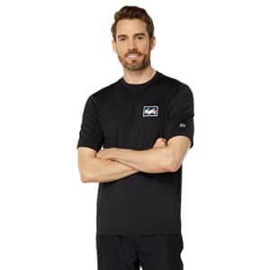 Billabong Men's Standard Short Sleeve Loose Fit Rashguard, Black Crayon Wave 2 for $34