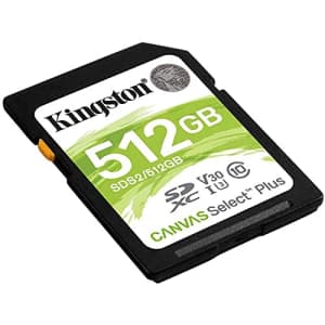 Kingston 512GB SD Memory Card Canvas Select Plus SDXC Card for Camera Class 10 UHS-1 SDS2/512GB for $49