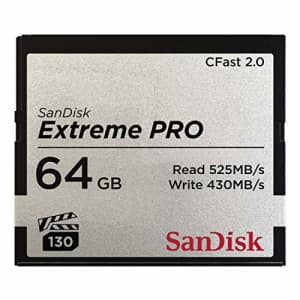 Sandisk SDCFSP-064G-G46D Extreme PRO CFast 2.0 Memory Card for Cameras and Camcorders, 64 GB, 4K for $80