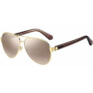 Kate Spade New York Women's Geneva/S Pilot Sunglasses, Gold Pink/Brown Silver Mirrored, 59mm, 12mm for $114