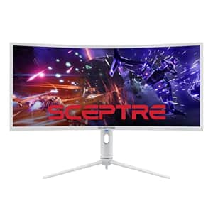 Sceptre Nebula White 34" UltraWide 1000R Curved Gaming Monitor 3440 x 1440 up to 165Hz 1ms 99% sRGB Ambient for $430