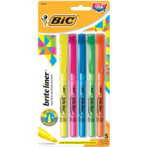 Bic Brite Liner Chisel Point Highlighters 5-Pack for 37 cents Bic Brite Liner Chisel Point Highlighters 5-Pack for 37 cents
