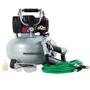 Metabo HPT Air Compressor Combo Kit, Includes Brad Nailer, Pancake Compressor, and 25 Ft Air Hose for $299