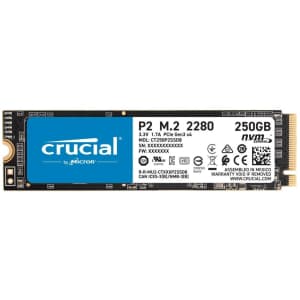 Crucial P2 250GB M.2 2280 NVMe PCIe Internal SSD for $38