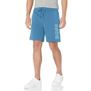 BOSS Men's Identity Logo Shorts, Cerulean Blue, L for $32