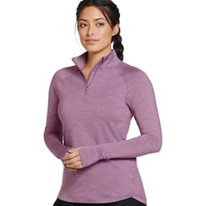 Jockey Women's Activewear Tech Stretch Performance 1/2 Zip, Purple Fog Space Dye, m for $17