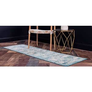 Unique Loom Bromley Collection Distressed, Traditional, Geometric, Vintage, Country Area Rug, 2 ft for $40